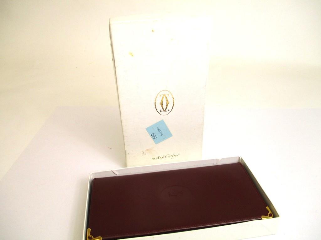 Authentic Cartier Must de Cartier Bordeaux Leather Bifold Long Wallet #a852  Refurbished