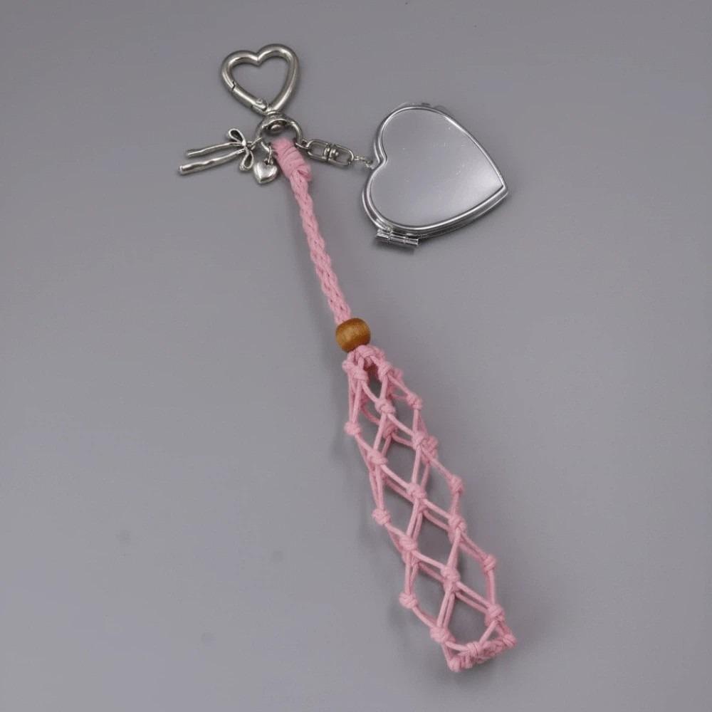 

Wax Thread Net Pocket Lipstick Bag Keychain Portable Lipsalve Cover Key Ring Protective Cover Style 4