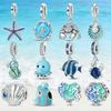 925 Silver Luminous Sea Crab Starfish Charms Pendant For Women Fit Bracelet DIY Birthday Party Jewelry Gifts