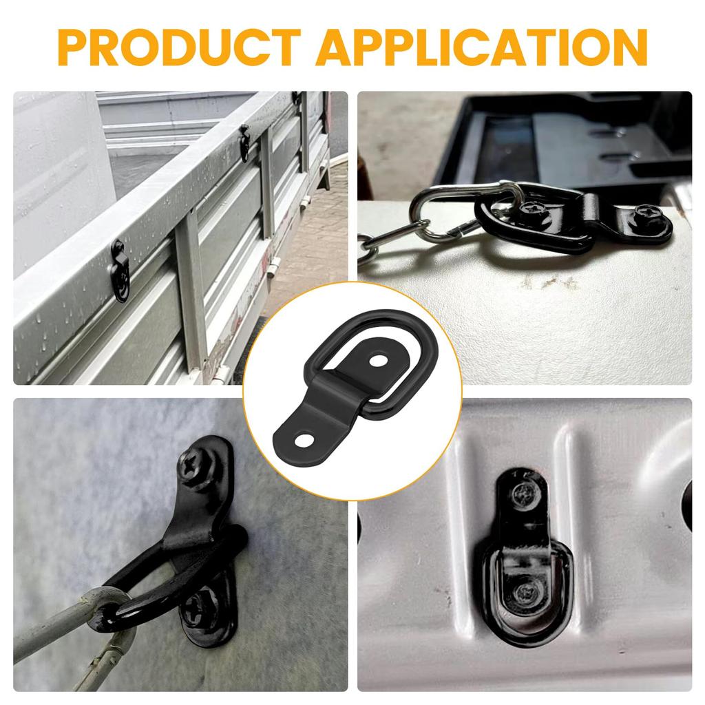 Biqing 10pcs D-Ring Tie Down Anchors 304 Stainless Steel High Hardness D-Shaped Anchor Rings