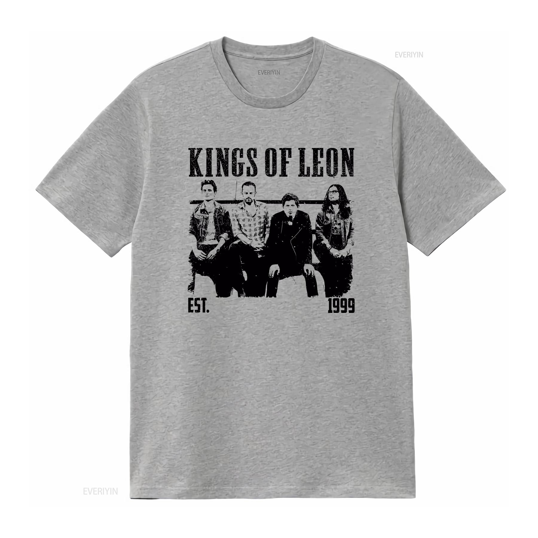 

Kings Of Leon 1999 T Shirt KJ22467 vintage Washed Versatile Casual Breathable homme Unisex Slightly designer clothes Stylish S