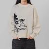 Winter Cartoon Harajuku Style Pullover Sweater Loose Fit Round Neck Knit Top Women
