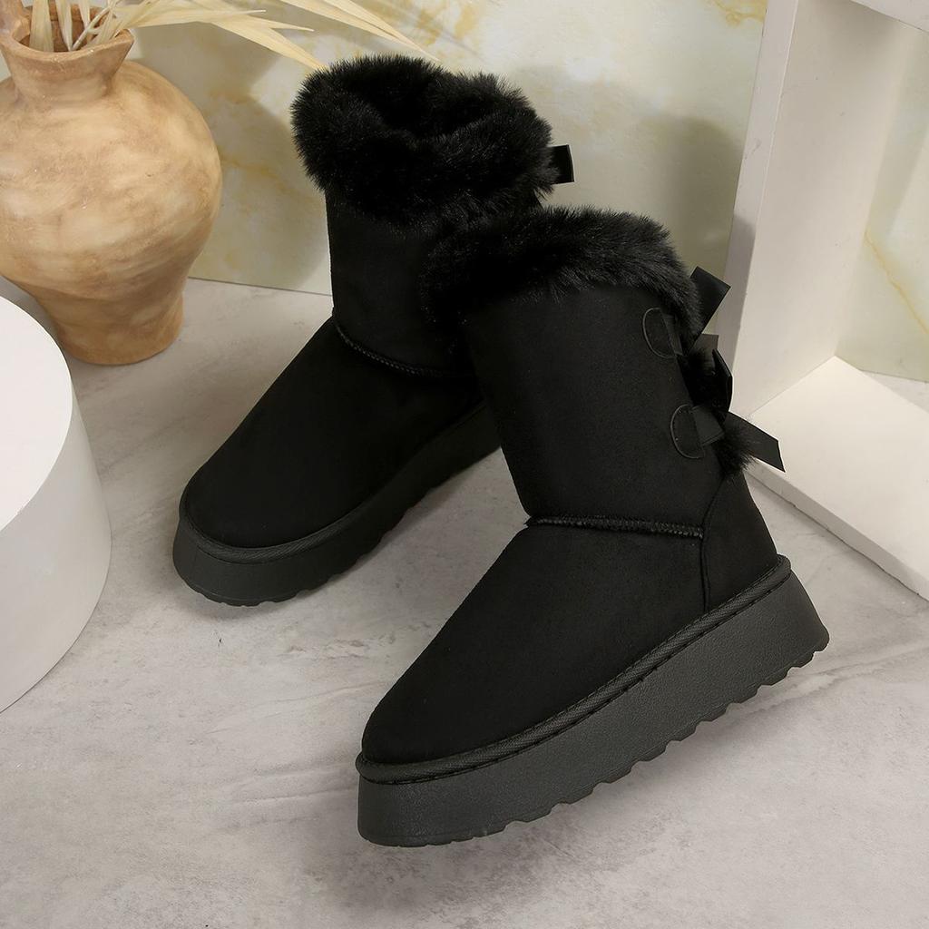 Cotton Shoes Internet Celebrity Warm Versatile Non-slip Foreign Trade Snow Boots Women Fleece Thickened 2025 Autumn and Winter New