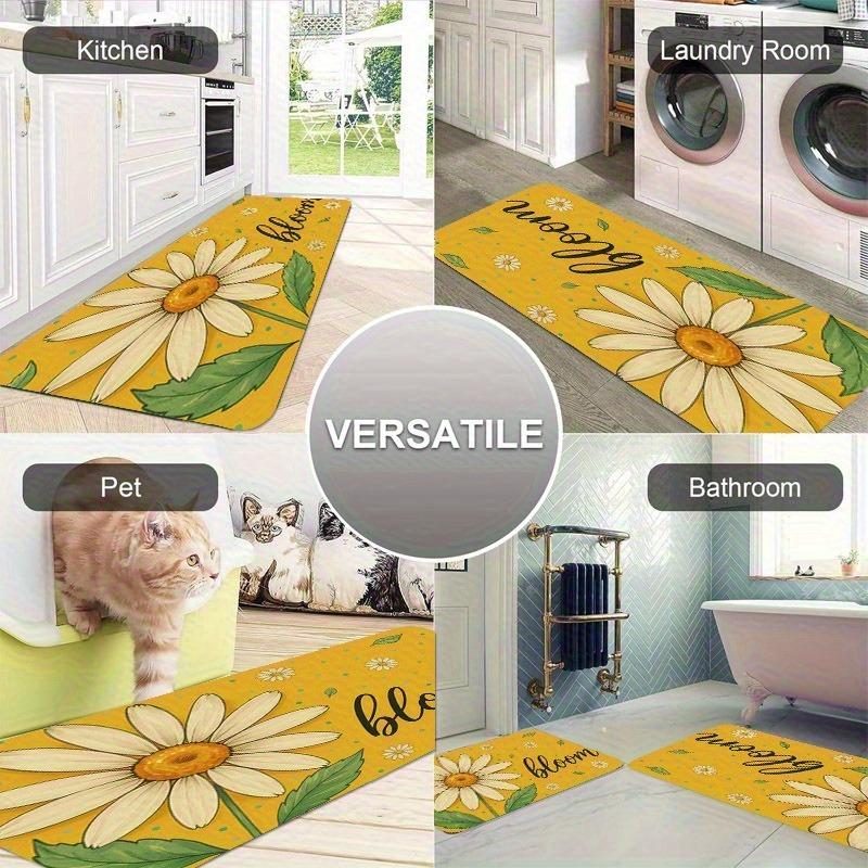 1PC Cyberpunk Skull Pattern Kitchen Rug Non-Slip Door Mat Pop Design Bathroom Rug Bath Mat Carpet for Home Sink Laundry Decor