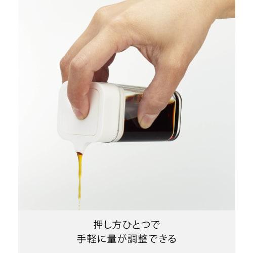 Yamazaki Industries Push-Button Soy Sauce Dispenser, Tower, White, 2865