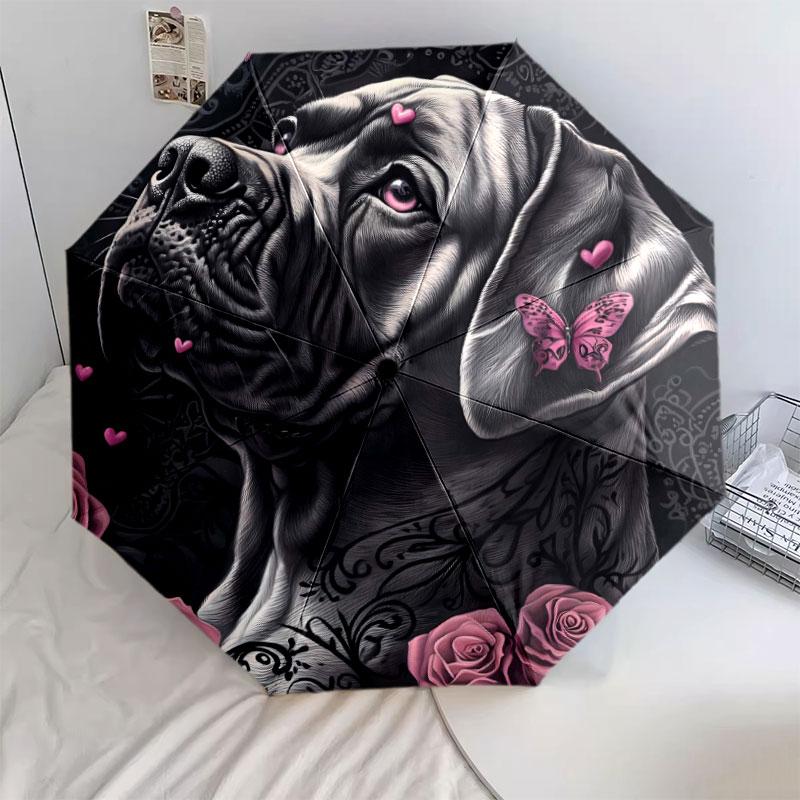PinkAnimals Pattern Pattern New Style Umbrella, 1 Piece Automatic Folding Umbrella, Portable Travel Umbrella, Outdoor Umbrella, Birthday Gift