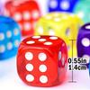 60pcs 14mm High-Transparency Acrylic Colored Dot Dice & 6pcs Black Drawstring Storage Bags Role-Playing Game Dice Party Supplies