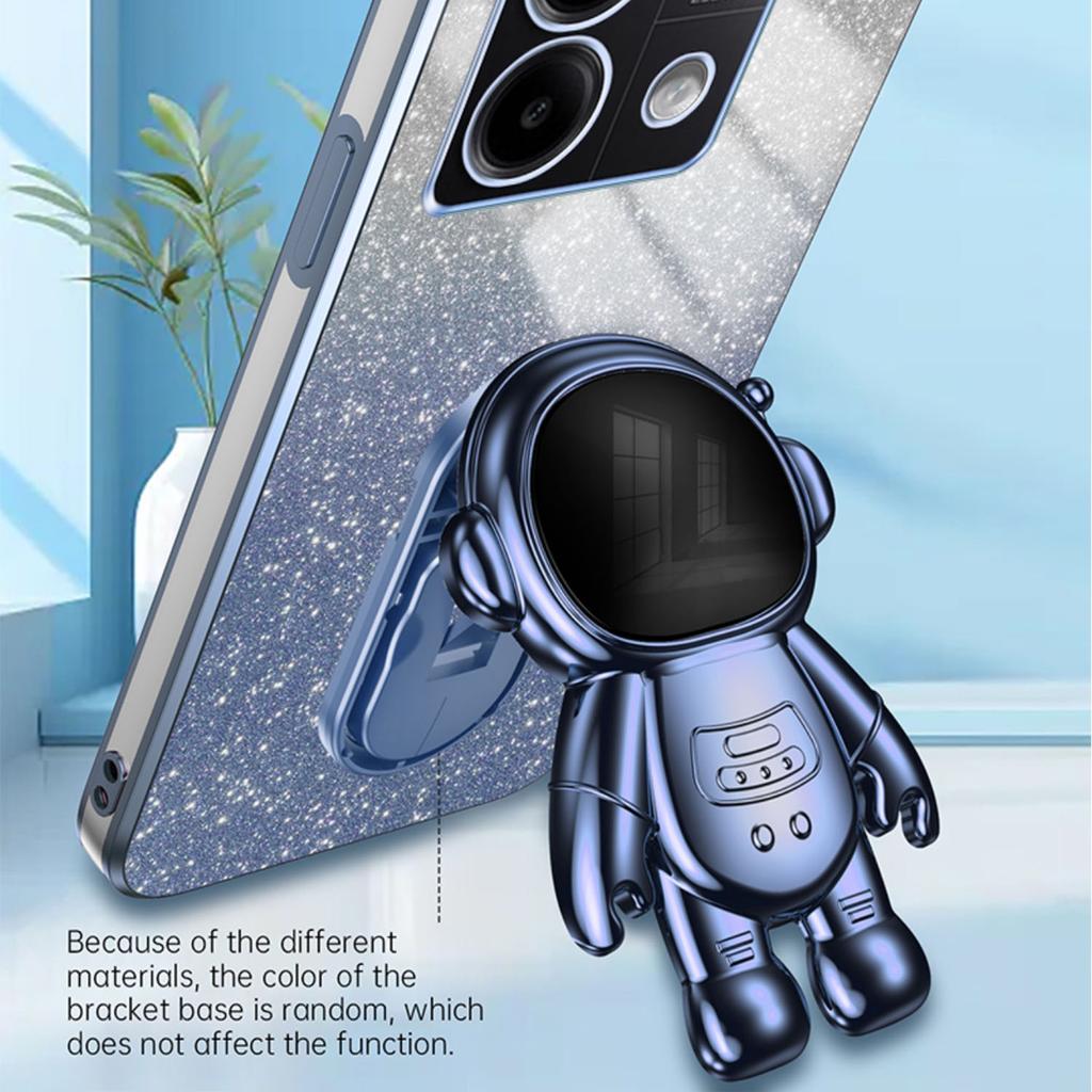 For Xiaomi Poco X6 5G/Redmi Note 13 Pro 5G Case Electroplating Astronaut Kickstand Phone Cover