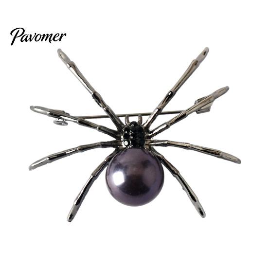 Halloween Costume Accessory Spider Brooch Pin for Women Men, Faux Crystal Gothic Dainty Hat Insect Brooch, Punk Vampire Accessories Cosplay Party