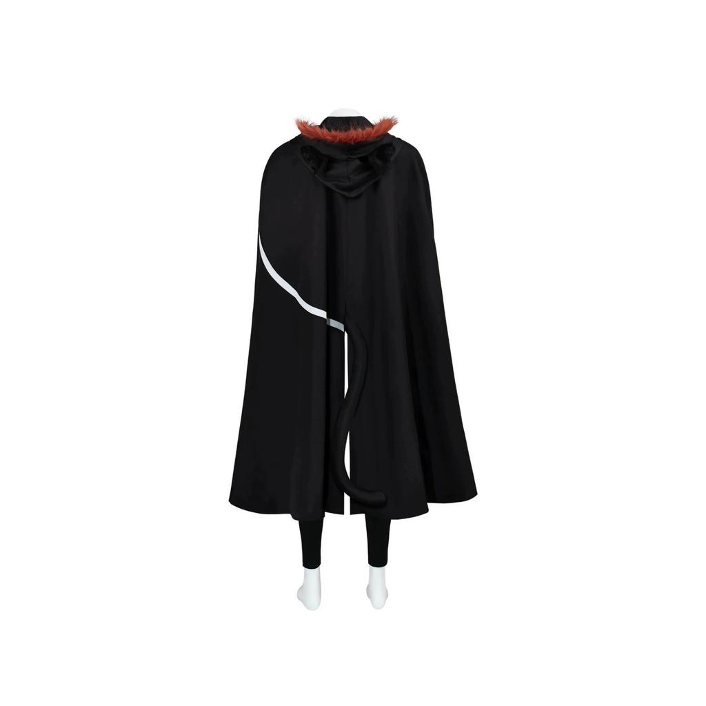 Reincarnata come Spada Fran Cosplay Ragazza Gatto Nero Mantello Completo Costume Femminile Anime
