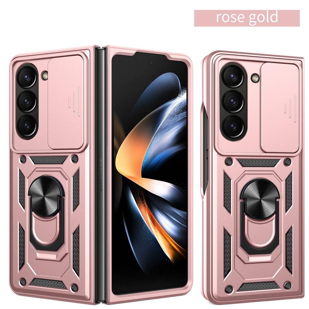 

Чехол для защиты камеры Samsung Z Fold 6 5 4 Galaxy Z FOLD6 FOLD 5 4 Armor Hybrid Ring Back Cover For Z Fold 6 розового золота