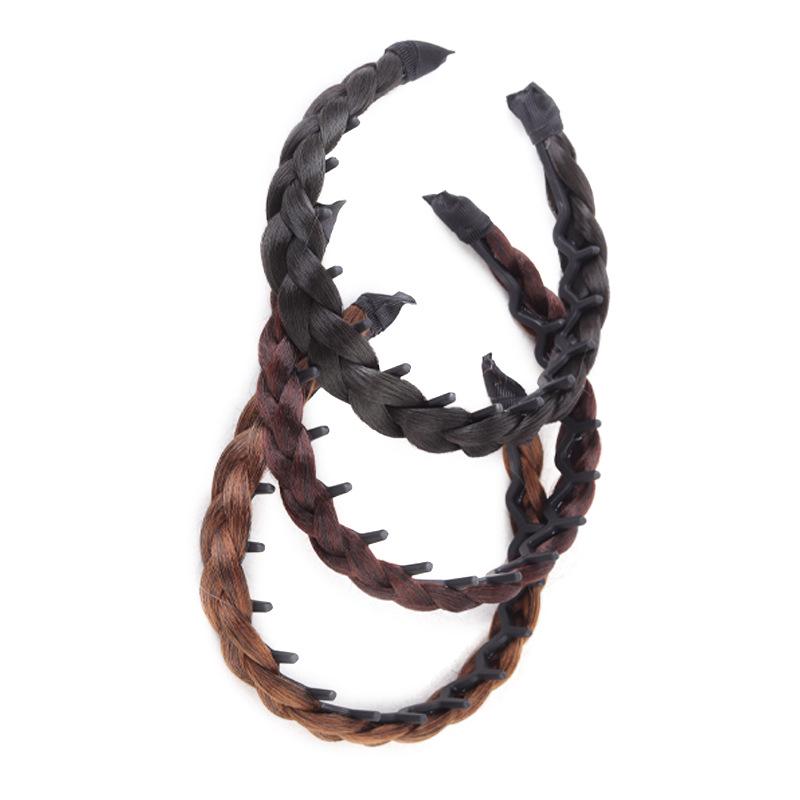 Korean Style Braided Non-Slip Wig Headband - High Volume Forest Design Hair Accessory