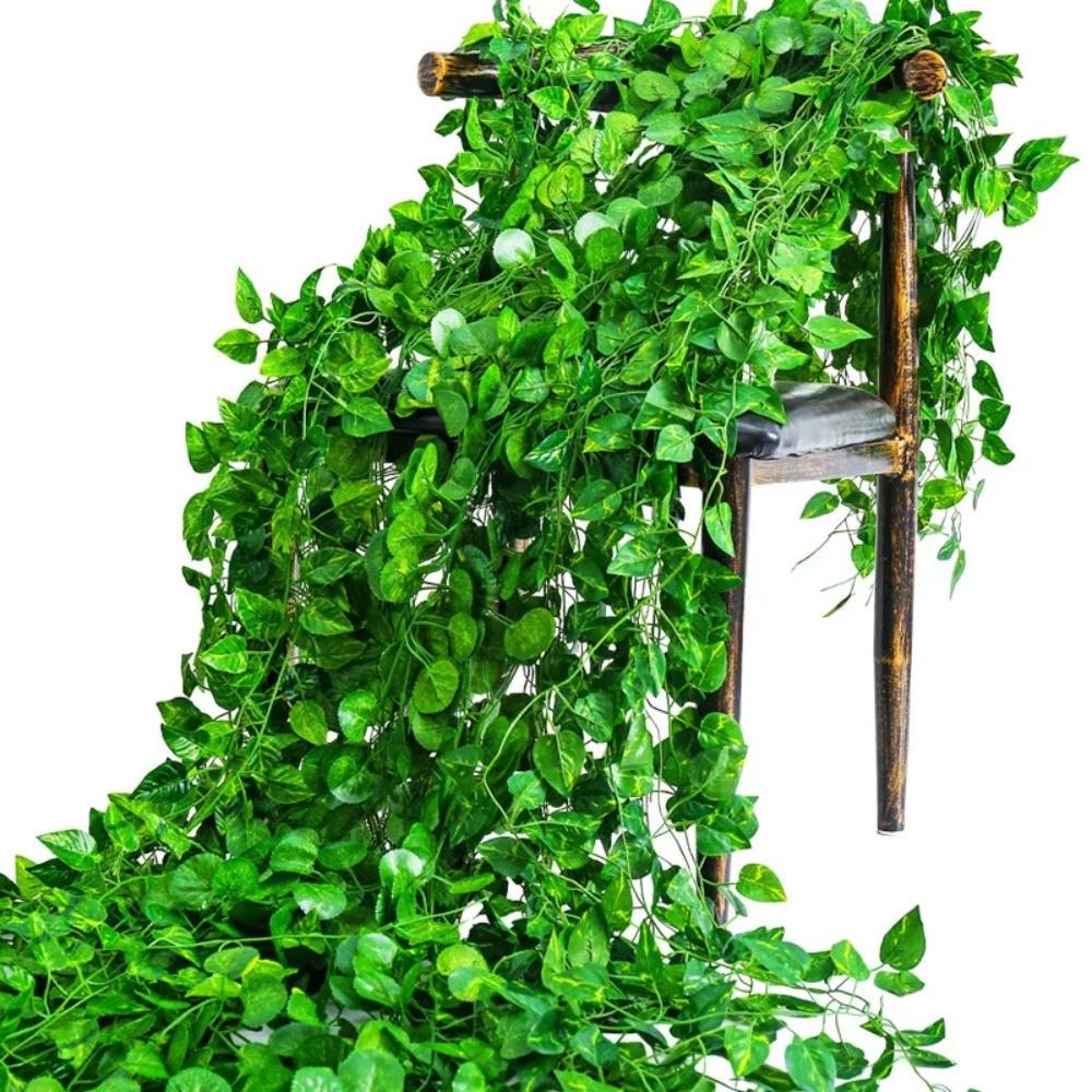 

12pcs/Pack Artificial Liana Vine Wall Hanging Fake Plants Ivy String Leaves Decoration Home Outdoor Garden Wedding Party Decors 2.2M Long