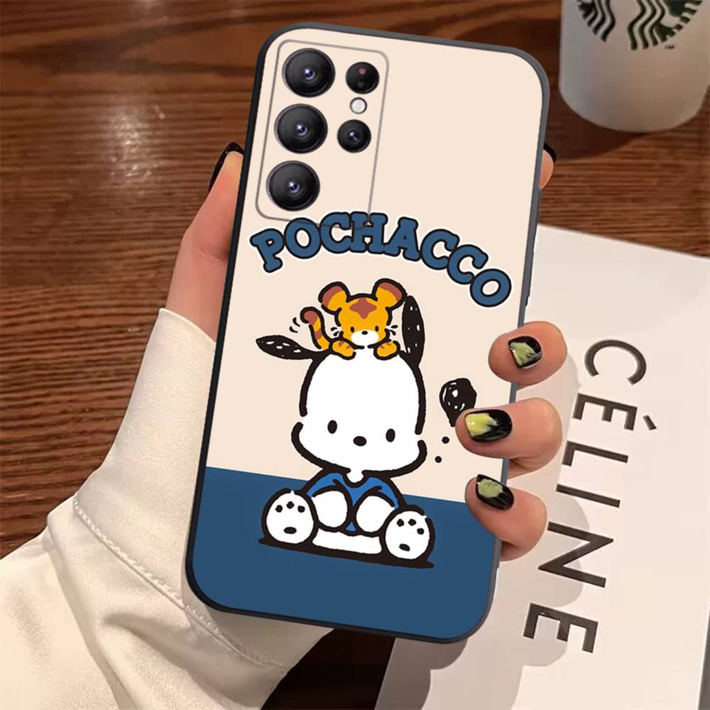 Cute Cartoon P-pochacco Case For Samsung Galaxy Case S25 S23 S22 S21 S30 S20 S10 Ultra Plus FE TPU Soft Cover Samsung S30ULTRA 5G