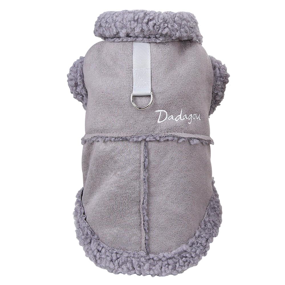 

Dog Clothes With Warm Fur Collar Suede Dogs Jacket Coat Winter Pet Puppy Costume Outfit Soft For Small Medium Dogs Pet Clothing XL