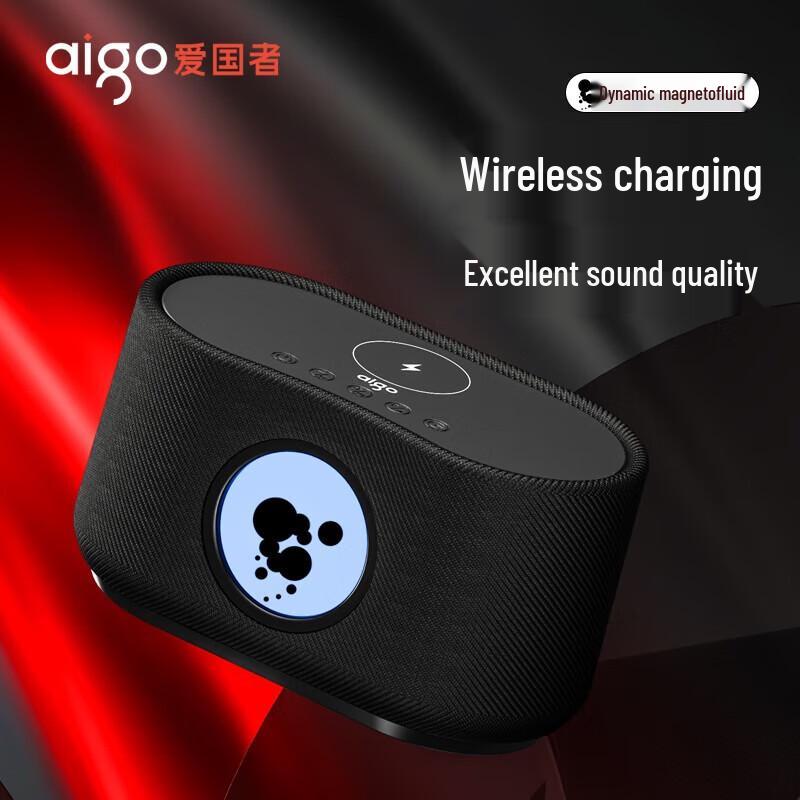 Přenosný Bluetooth reproduktor Aigo T180 s bezdrátovým nabíjením, čínská zástrčka (adaptér součástí dodávky)