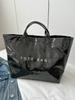 Neutral Style Retro Casual Street Tote Bag, Minimalist Crease High Quality Transparent PVC Waterproof Shopping bag-DH