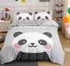 Cartoon Cute Panda Duvet Cover 3D Printed Bedding Set Children Gift Girls Single Large King Size 3-Piece Set with 2 Pillowcases