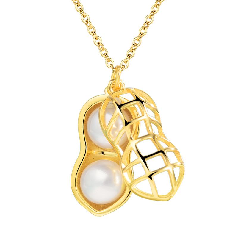 

S925 Серебряный арахис Good Things Happen Light Роскошное жемчужное ожерелье для женщин Ключичная цепочка Ювелирные изделия Подарки на праздники 925 Silver