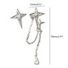 1 Pair Crystal Diamonds Four-pointed Star Earrings Crossed Star Earrings Women Handmade Lightweight Fashion Ear Jewelry