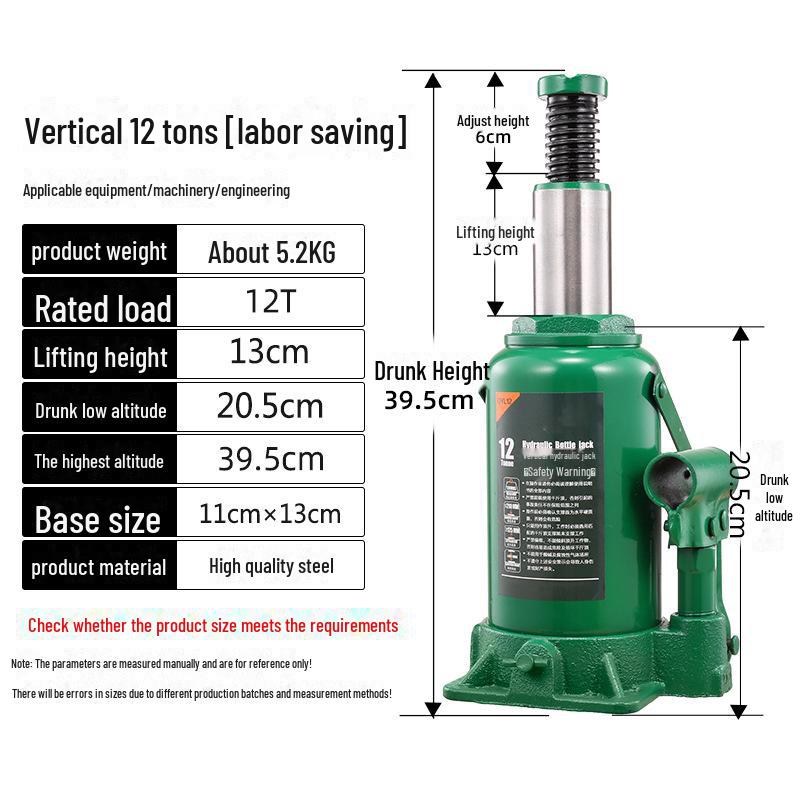 Multi-Capacity Vertical Hydraulic Jack: 5T, 10T, 20T, 50T for Car Tire Change & Repair