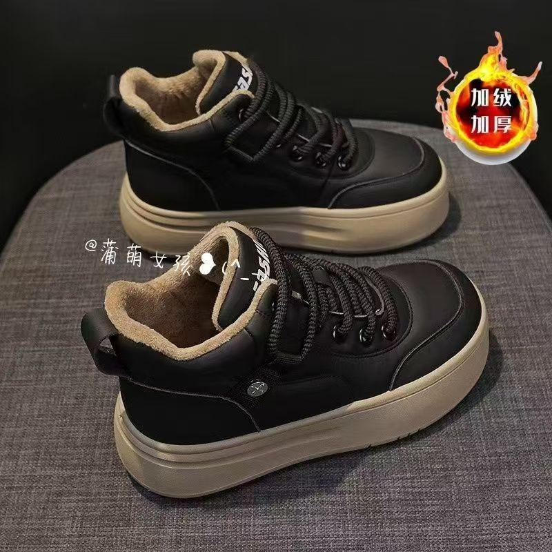 Women Warm Fleece Lined Thick Sole High Top Casual Sports Sneakers
