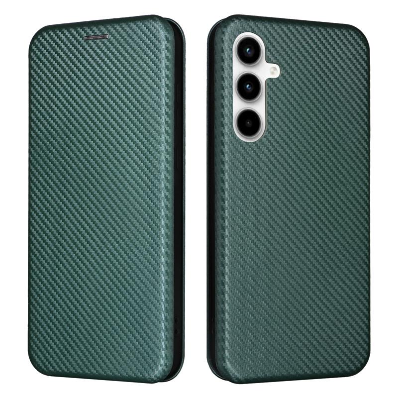 Suitable for Samsung Galaxy A35 5G Simple Carbon Fiber Self-Adhesive Phone Case Galaxy A35 5G Flip Magnetic Wallet Case