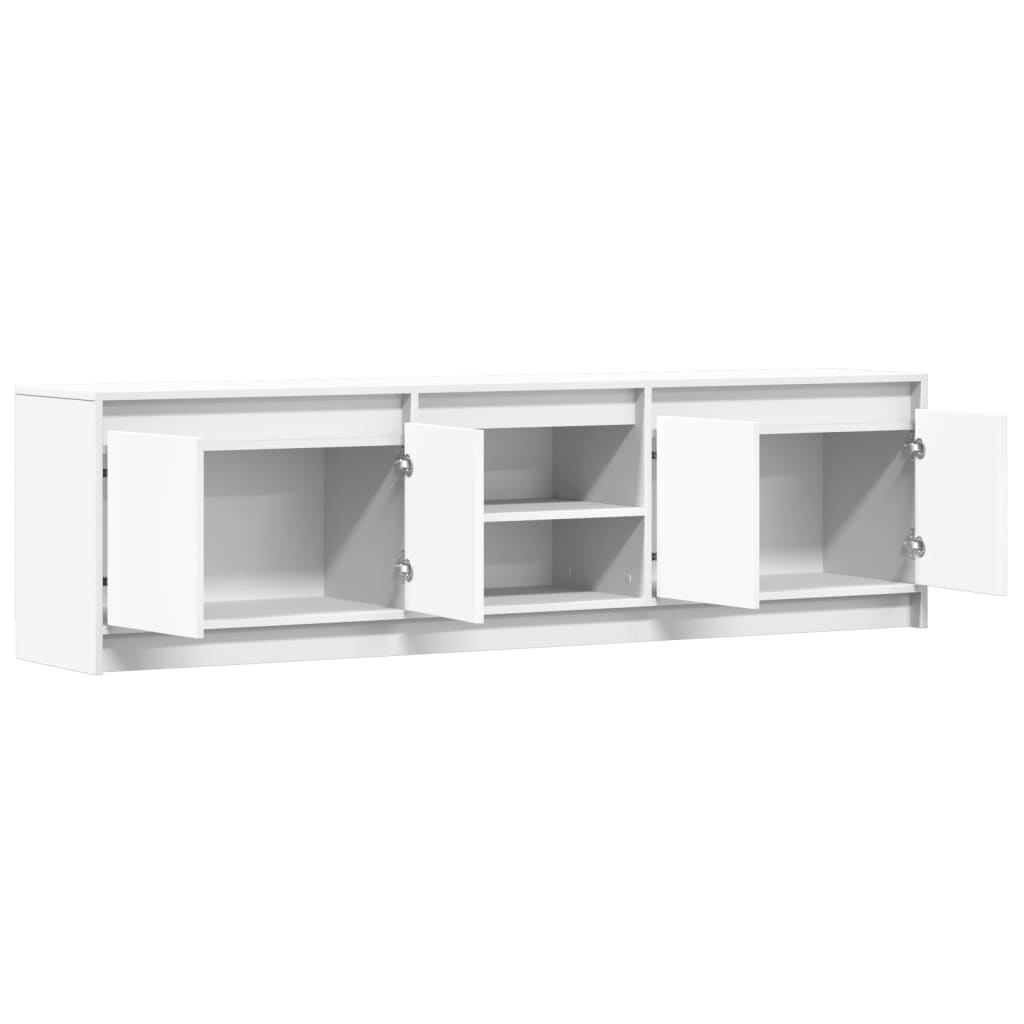 TV Cabinet with LED Lighting White 180 x 34 x 50 cm Engineered Wood