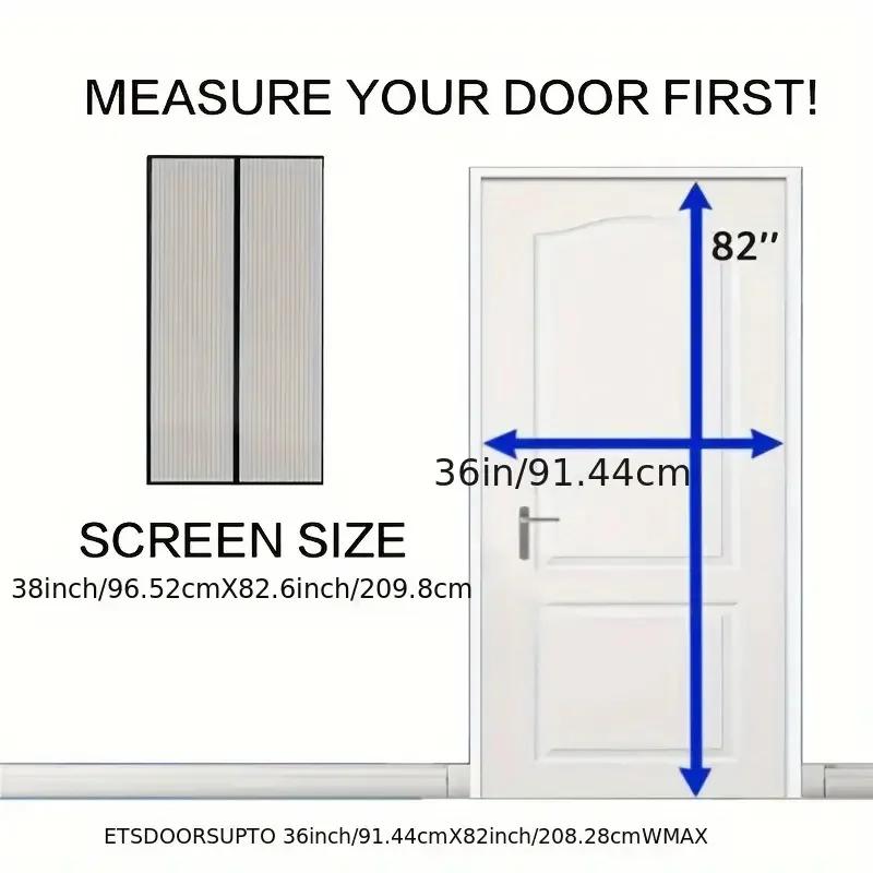 1pc Classic Arts Rayon Knit Screen Door Curtain - Dust-Proof, Insect-Resistant, No Drilling Required, Self-Sealing