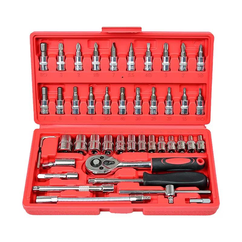 Cheap Tool Set Box Heavy Duty Professional Chrome Vanadium 46PCS Auto