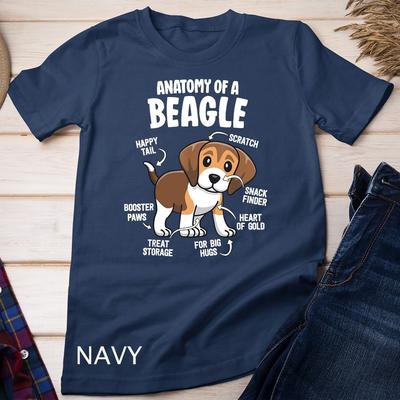 Regali Per Amanti dei Beagle Mamma di Cane Divertente Anatomia di un Beagle Maglietta Unisex