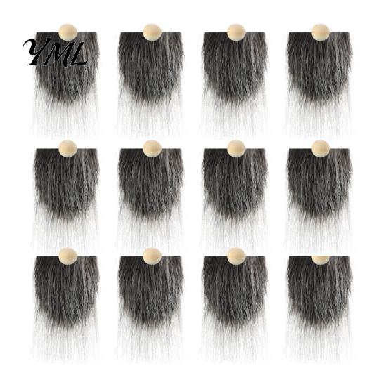 White Black Gnome Beards 12Pcs Beard And Nose Kit, DIY Christmas Craft Supplies with Faux Fur Fabric for Crafts Plush Wooden Ball Noses Doll