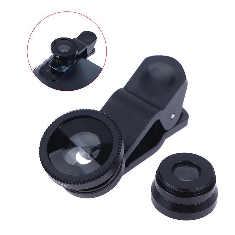 0.65X Wide Angle Zoom 180 Degree Fish Eye Macro Lenses Camera Kits With Clip Lens On The Phone 3In1 Fisheye Phone Lens