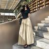 Retro Women's A-Line Midi Skirt - College Style, Versatile & Loose, Perfect for Summer