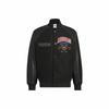 Logo Letter Warm Sports Jacket Cotton Coat for Men, Black