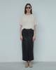 Beleudemaleu Italian Nappa Lambskin Slit Long Skirt