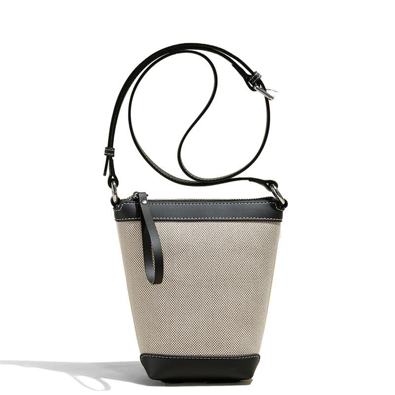 Women's bag small bag new mobile phone bag women's versatile shoulder messenger bag with leather canvas bag