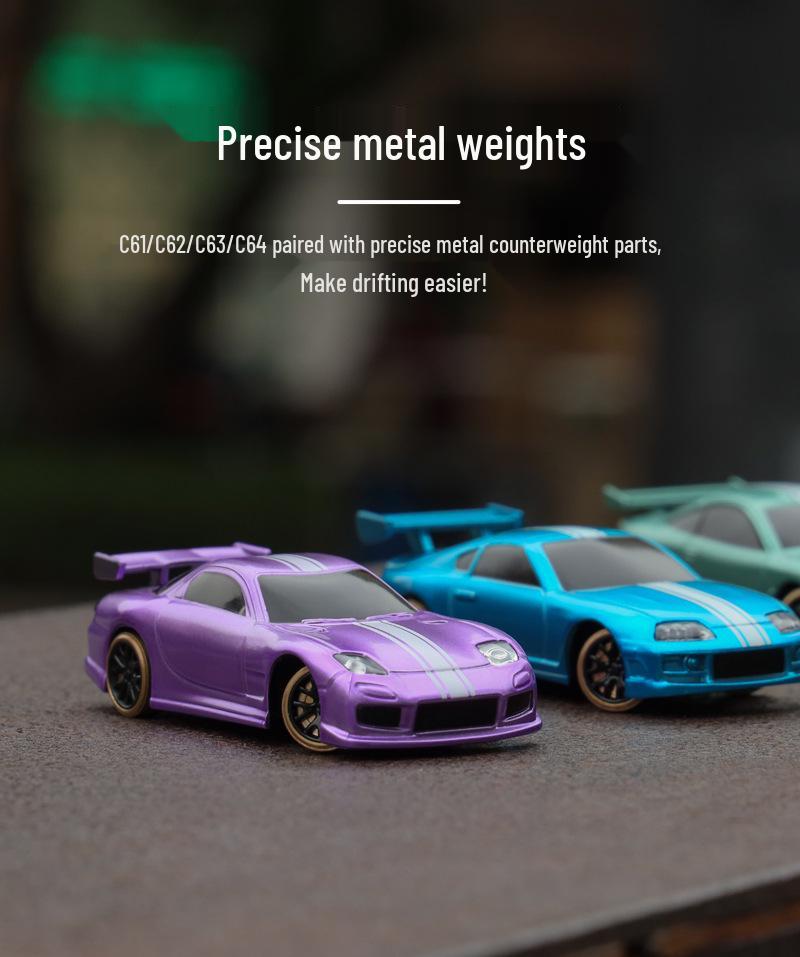 1:76 Scale Turbo Racing RC Drift Car Model - C61 C62 C63 C64 Simulation