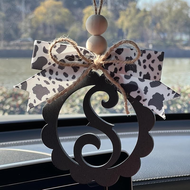 Wooden Car Charms for Rear View Mirror, Leopard Car Mirror Hanging Accessories, Personalized Car Accessories Cheetah Print, Interior Aesthetic S