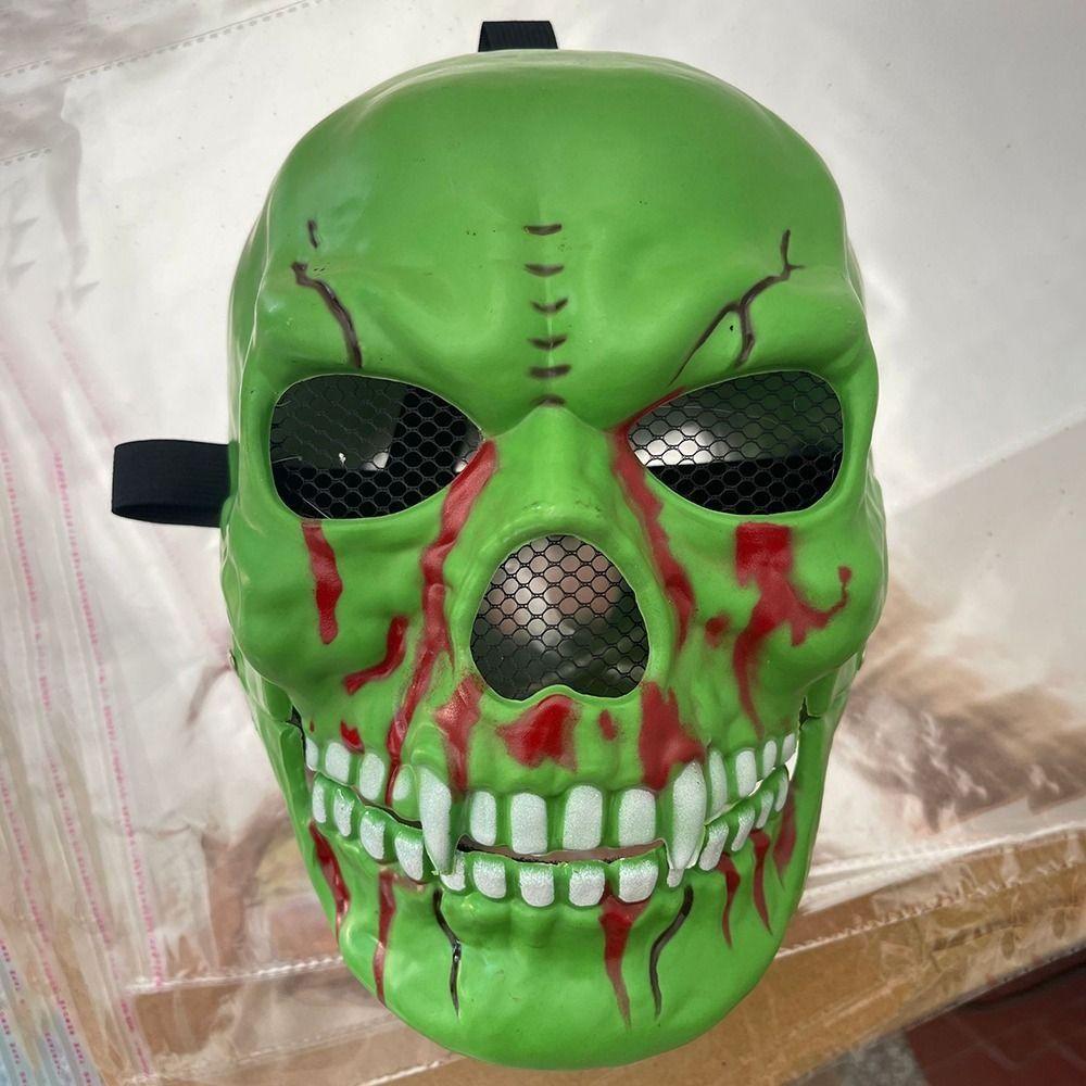 Bloody Effect Moving Mouth Skull Mask Adjustable Full Face Halloween Skull Masks Funny Realistic Scary Skull Headgear