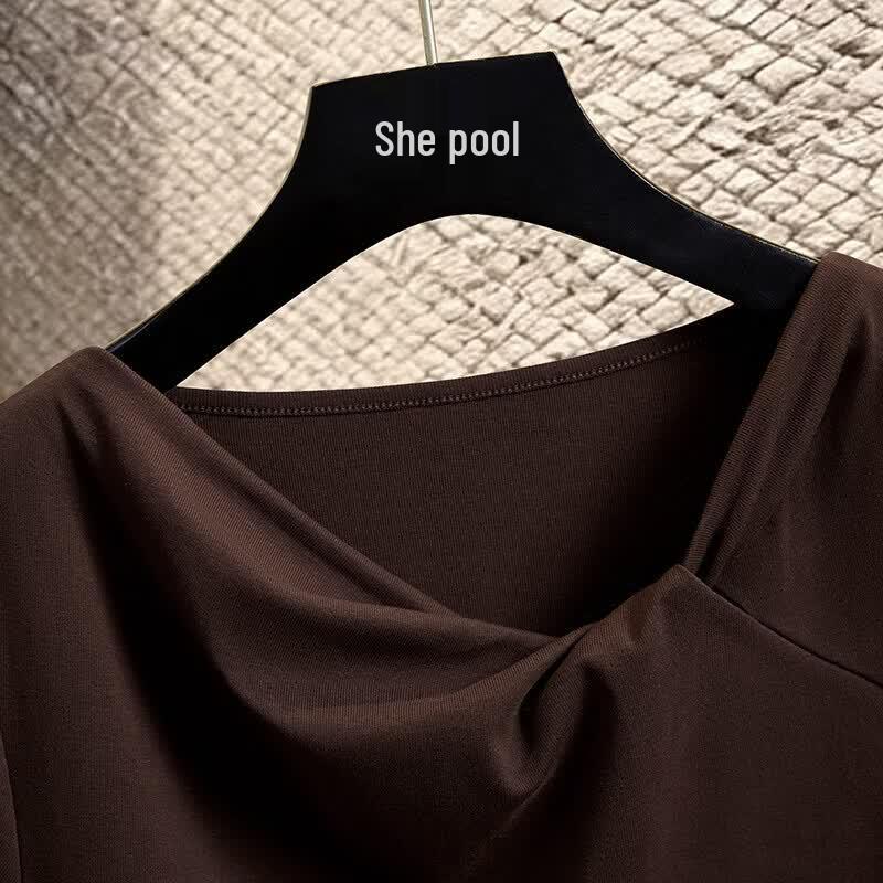 Women's Pleated Slim Fit Short Sleeve T-Shirt