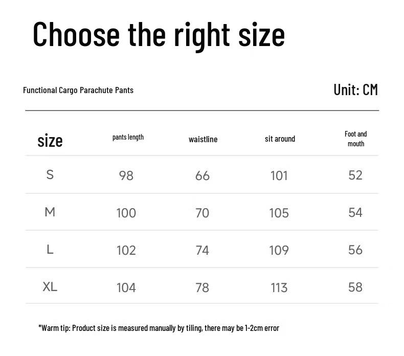 MJ STYLE Women's Functional Parachute Cargo Pants