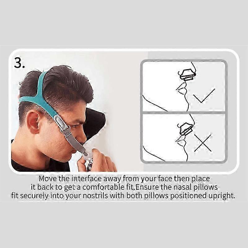 Maschera Nasale CPAP BMC-P2 con Set di Fasce S M L per il Trattamento del Russamento e dell'Apnea Notturna Terapia Comfort