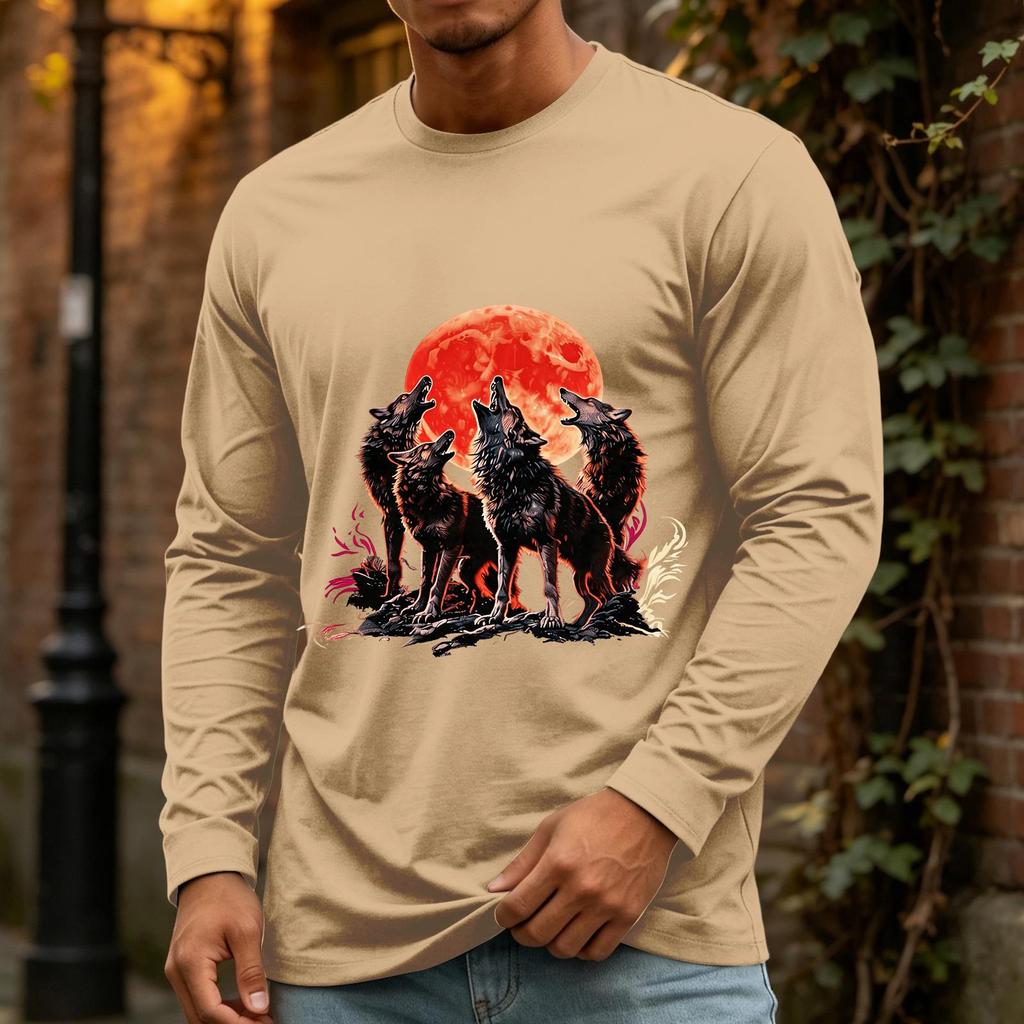 Men's Halloween Long Sleeve Neck Casual Shirt