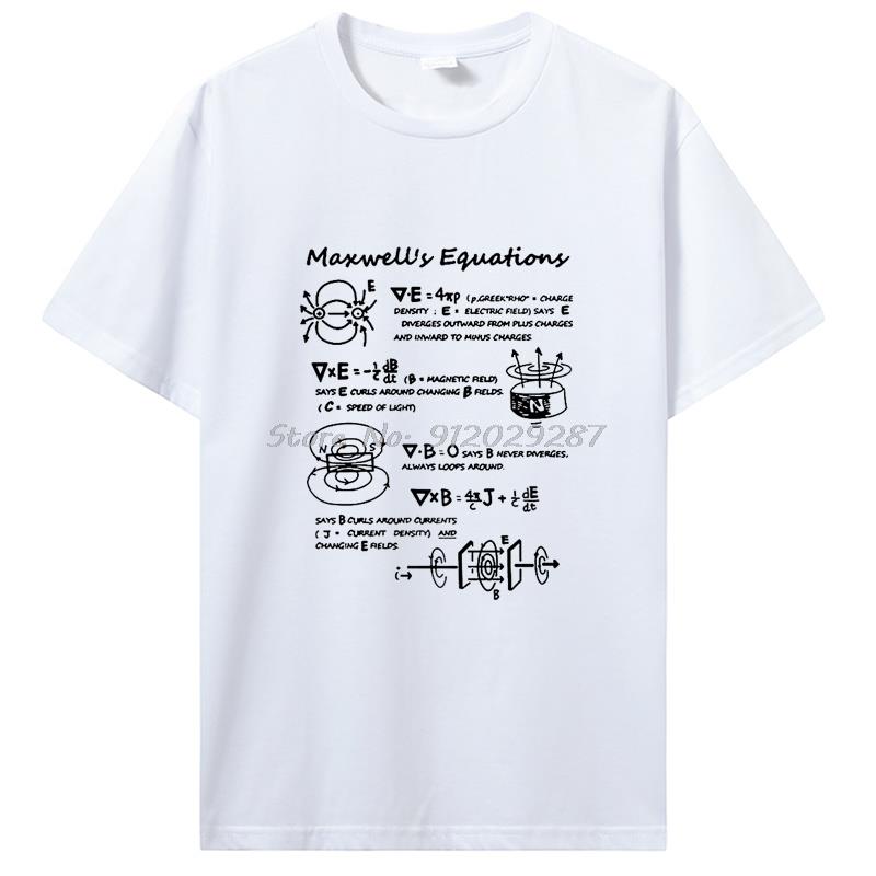 Funny Electromagnetic Physics Maxwell Equation Formula T Shirt Cotton Tshirt Birthday Gifts Summer Style T-shirt Men Clothing