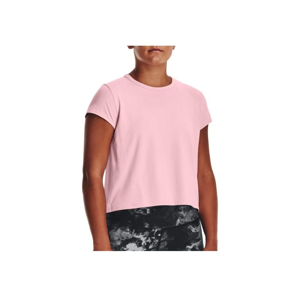 Under Armour Knockout Solid Simple Training Sports Crew Neck Short Sleeve T-Shirt Women T-Shirt Pink 1374607-647