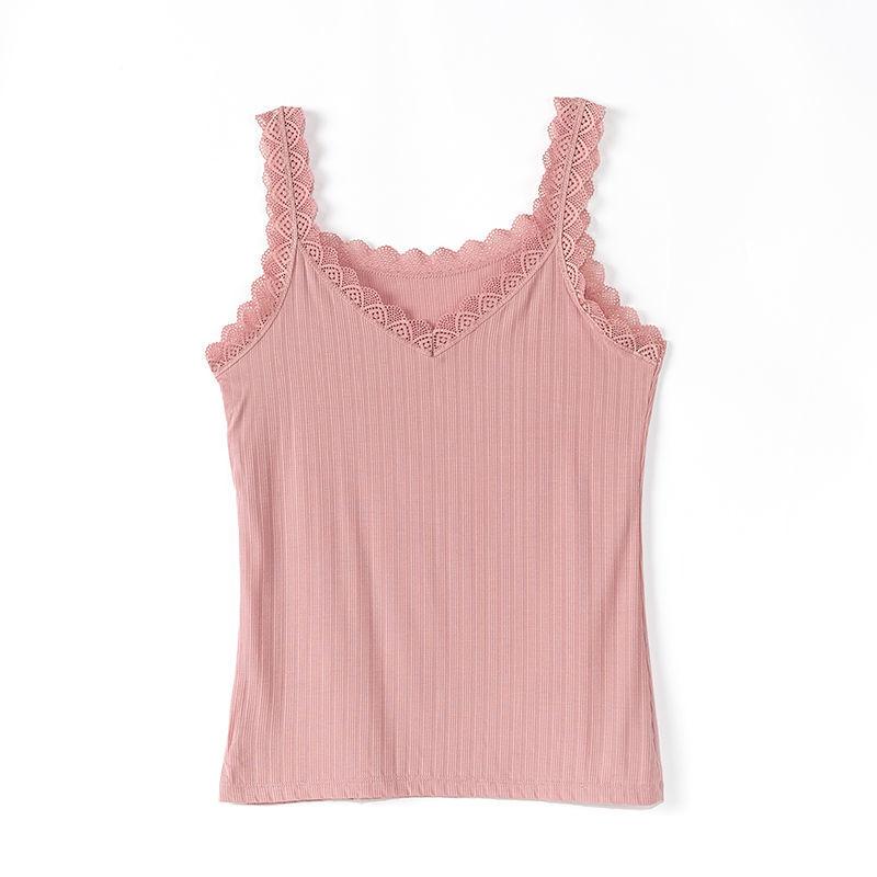 Summer Lace Vest Ribbed Modal Women's Inner Camisole Top Sleeveless High Stretch Oversized for Outerwear