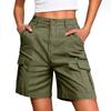 Women High Waist Cargo Shorts Casual Multi Pocket Loose Fit Lounge Shorts