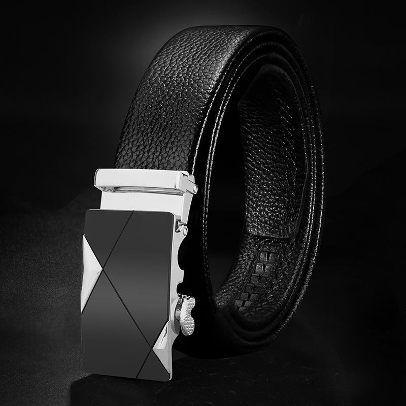 First Layer Cowhide Automatic Buckle for Men's New Belt Casual Business Simple and Versatile Middle Aged and Young Trousers Belt for Men