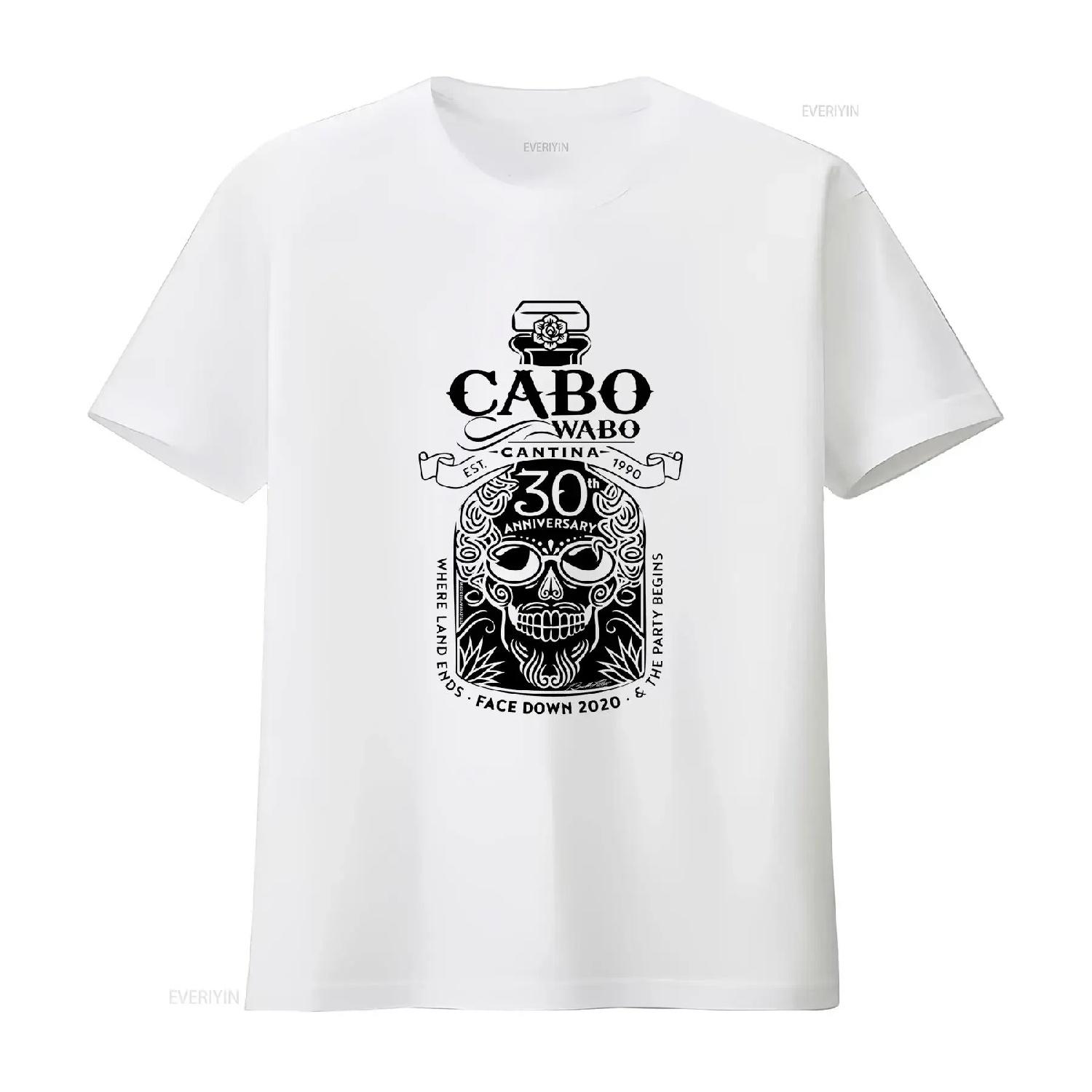 Cabo Wabo Catina 30th Anniversary Sammy Hagar T Shirt vintage Washed Stretched Top For Everyday Wear designer clothes Stylish XXXXXL белый